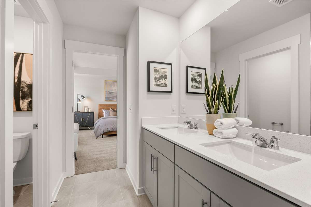 Primary suite with double vanity