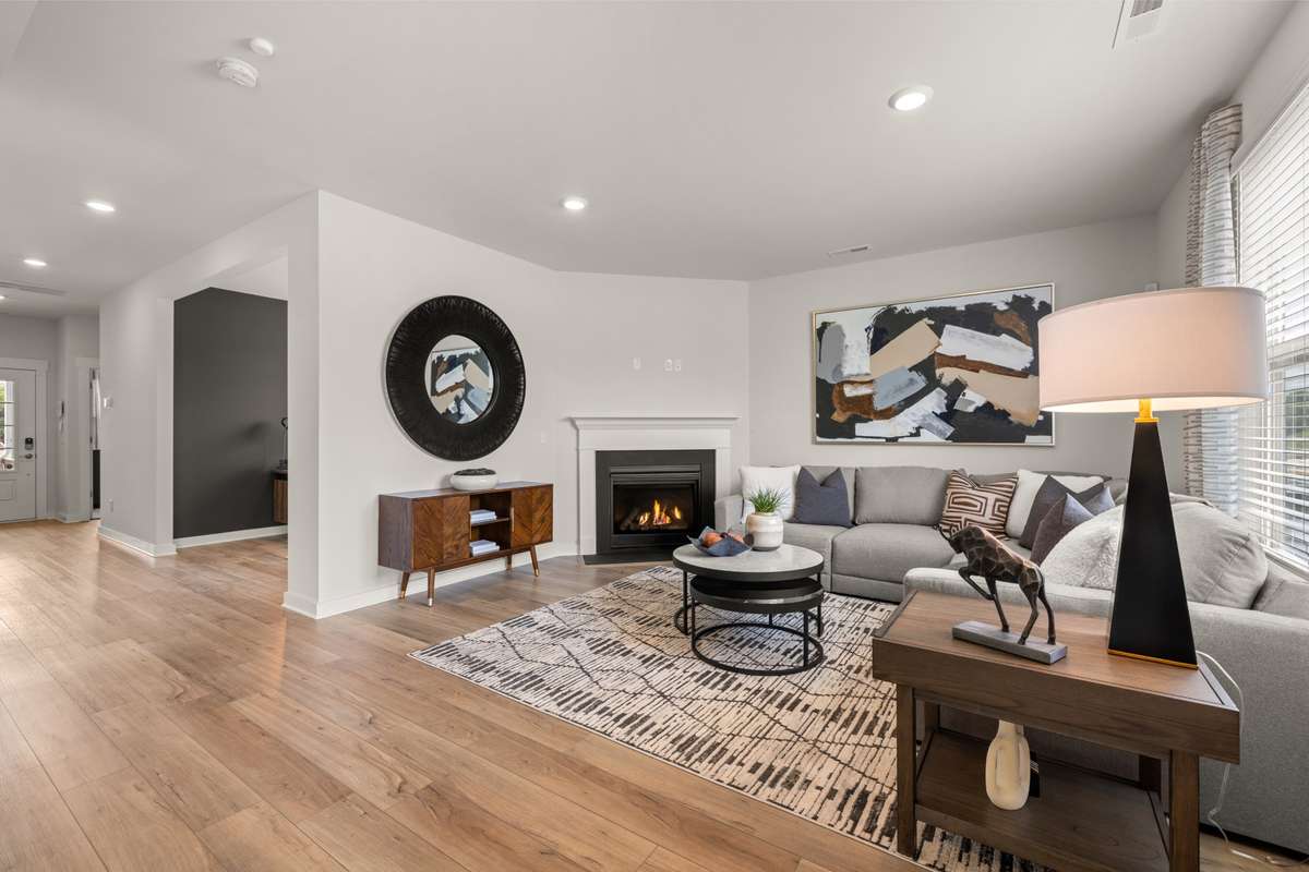 Living room with fireplace