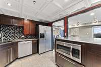 Cabinet access to washer/dryer all in one hookup.