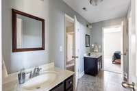 A jack and jill bath allows great functionality.