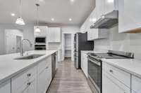 Kitchen island include sink and dishwasher