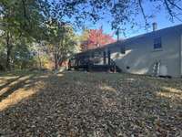 Private backyard with deck