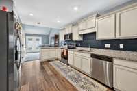 Kitchen into dining room