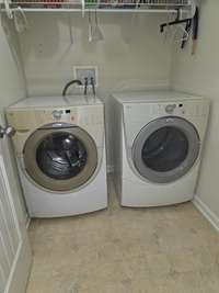 Washer and dryer stay.