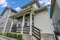 Back exterior with porch.