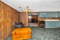 Eat-In Kitchen- vinyl flooring, crown molding