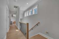 freshly painted upstairs landing.