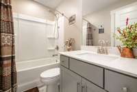 convenient upstairs bath