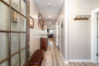 Warm entrance with plenty of space for all of your favorite artwork!