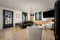 Window pane front door.