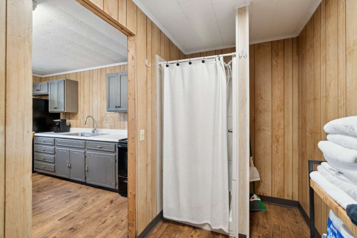 Guest House Shower and Kitchen