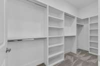 Built-in closets throughout are an added upgrade for organizational convenience