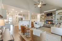The tall ceilings and open plan make this space feel large and inviting.