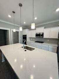 Kitchen. This photo displays a gourmet kitchen upgrade that WILL NOT be in the actual house. Kitchen will feature a standard single gas stove/oven.