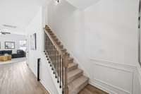 Extra wide staircase.