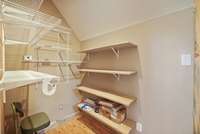 Oversized walk-in closet upstairs.