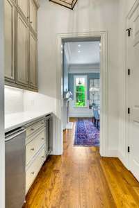 BUTLERS PANTY HAS NEW FRESH PAINT AND NEW COUNTERS AND INLAID TILE.