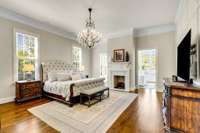 Main level primary bedroom suite