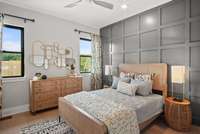 Welcome your guests in style with a luxurious main-level guest retreat, thoughtfully designed for both comfort and privacy.