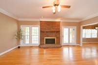 Large great room with fireplace
