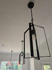 Pendants over island