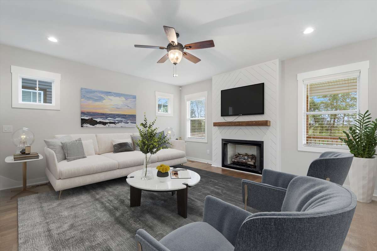 Virtually staged living room