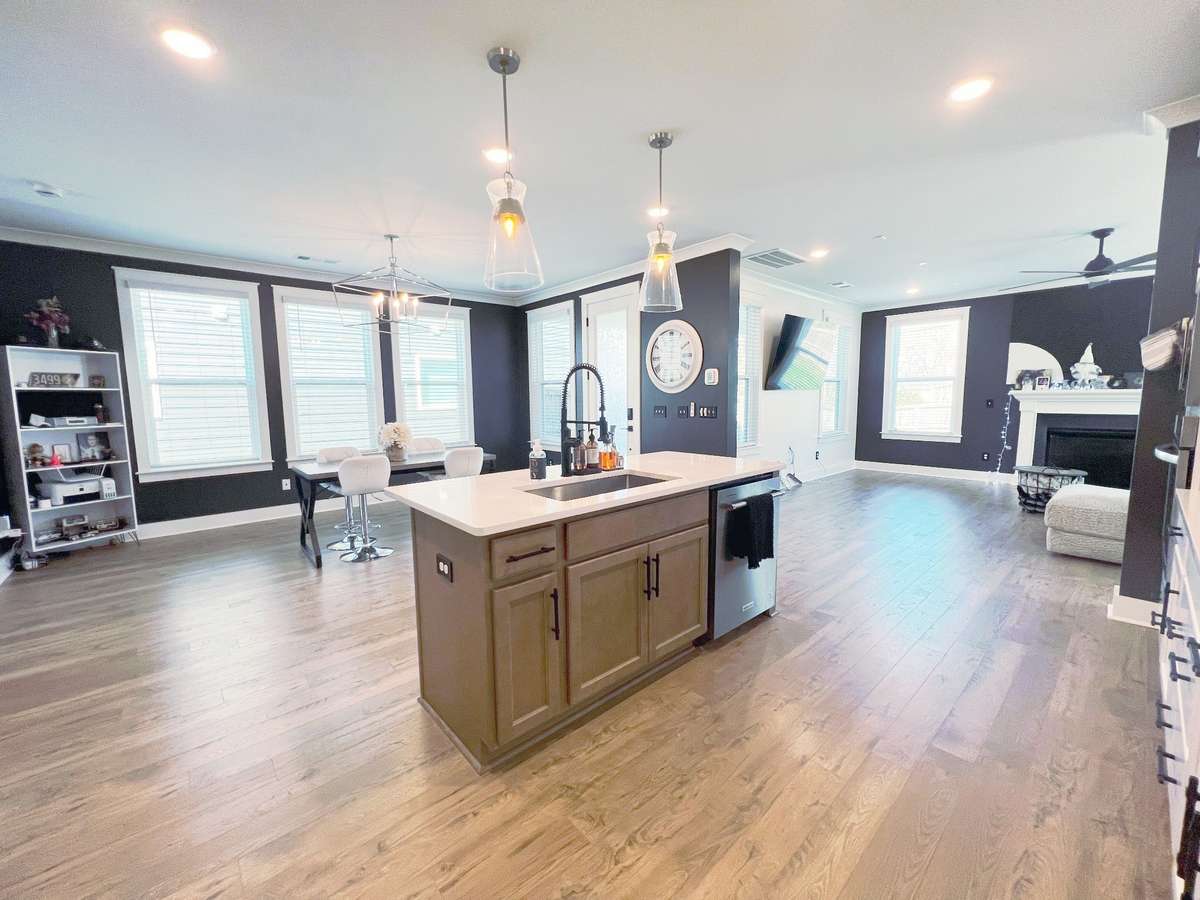 Here is a glimpse of how open the floorplan really is... Just look at all of the room to dance in your kitchen!
