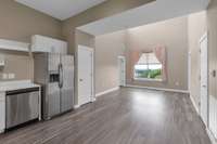 This top floor condo offers an open floor plan