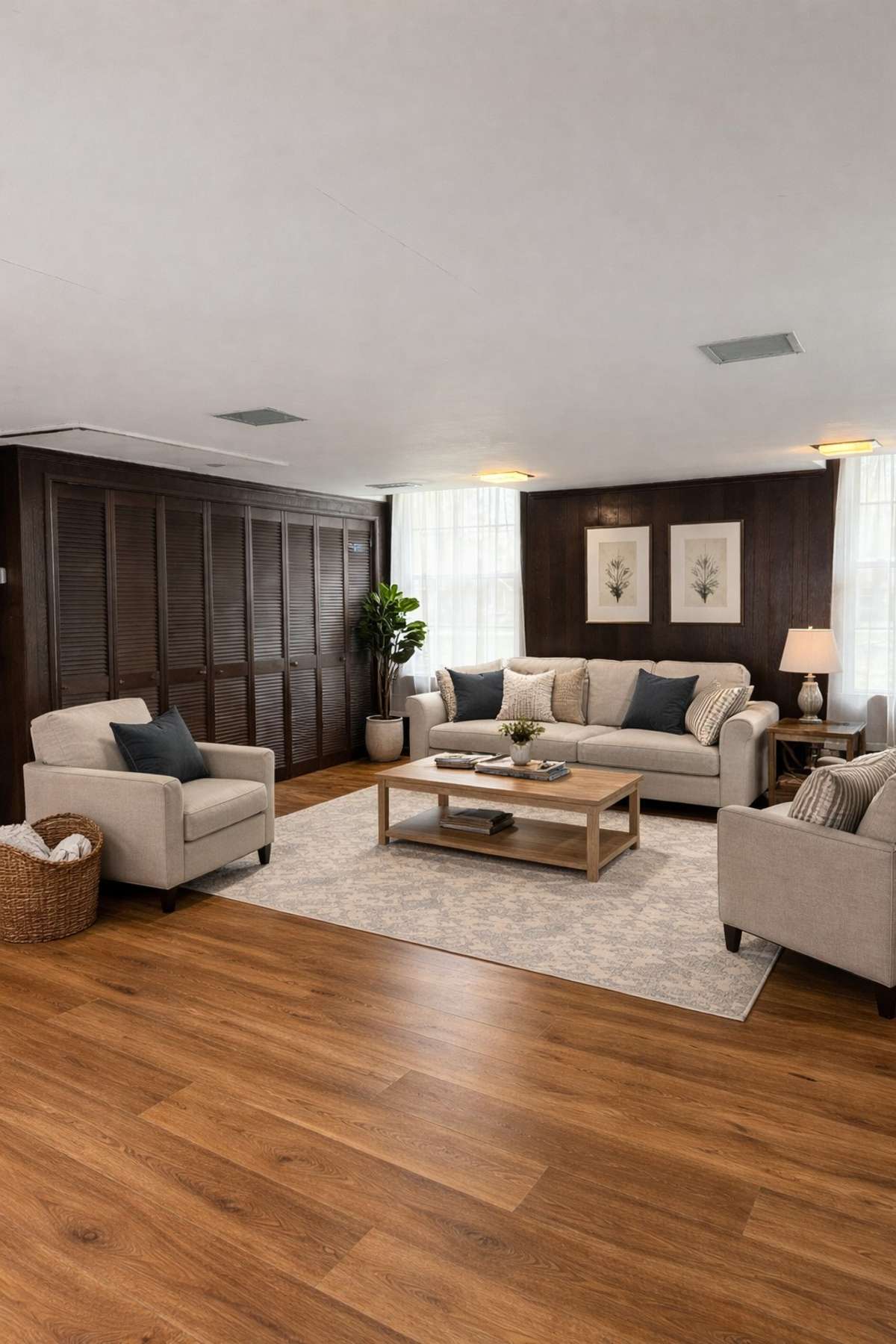 Virtually staged to show options for flex room