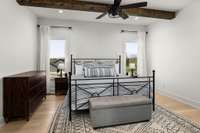 *PRIMARY BEDROOM ON THE MAIN FLOOR WITH GORGEOUS EXPOSED BEAMS* FULL BATHROOM AND LARGE WALK-IN CLOSET*