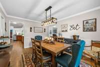 Dining room fits a very large table