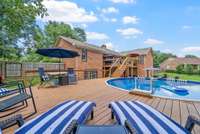 Both levels of the home connected to the pool deck!