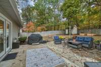 Custom flagstone patio- delightful for entertaining outside.