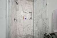 Beautifully tiled walk in spa like shower!