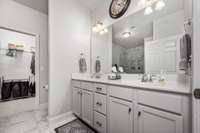 Double vanities and lots of counter space