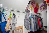 Large walk in closet at entry