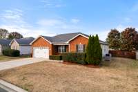 Freshly landscaped front lawn.