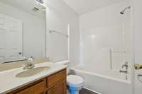 Guest bath is a nice size