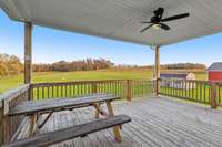 Enjoy peaceful dinners on the back porch