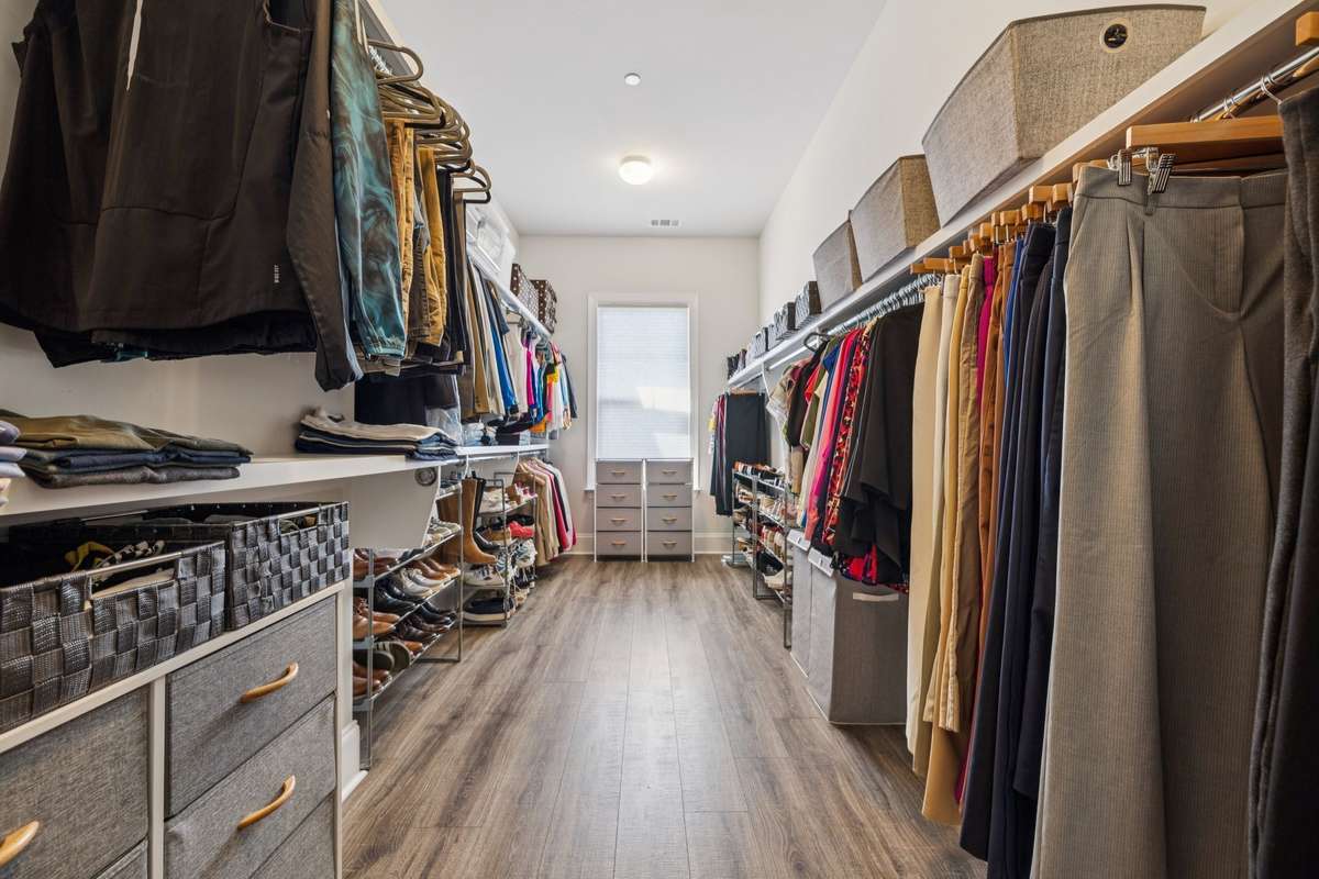Extra large master closet.