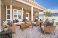 Digital staging of back patio, currently empty for the winter!