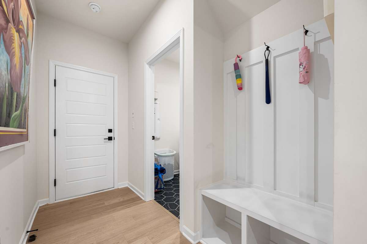 Mudroom/drop station just off garage and laundry room.