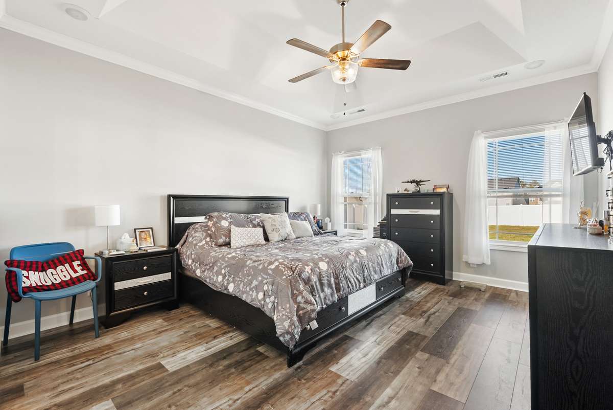 Primary bedroom with high vaulted ceilings, perfect for adding a luxury look.   561 Tacoma Dr Clarksville TN 37043