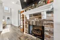 Stacked stone mantel creates a gorgeous focal point to your living room.  561 Tacoma Dr Clarksville TN 37043