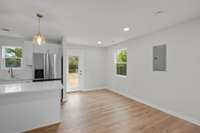 A view from the living area to the dining area.