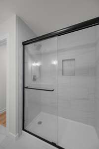 The walk in shower in the primary bathroom feels like a 5 star hotel!
