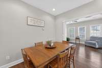 Love this large dining space.  Enough for a table for six or more with room to spare.