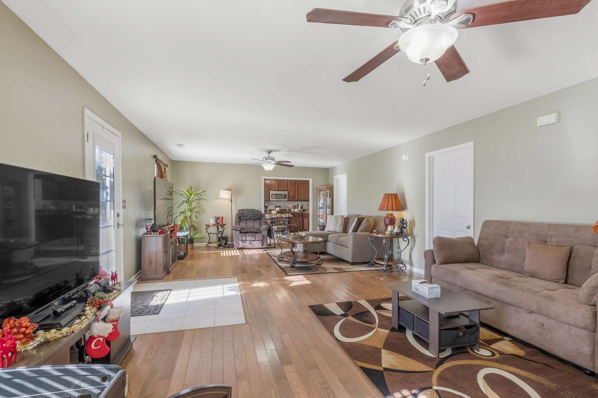The remaining two bedrooms are through the doors on the right side of the wall. This room is really quite large. You could also use this space as a living room and so much more...