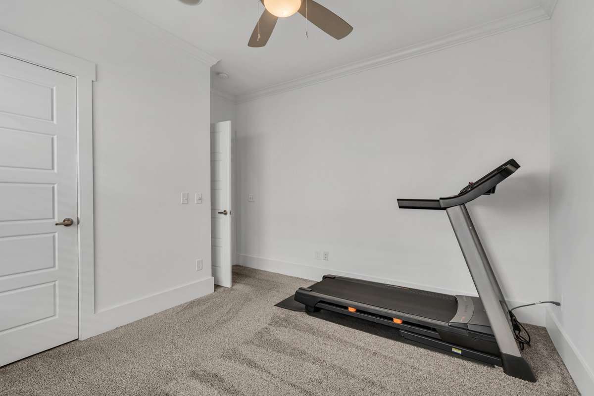 Large closet in downstairs workout room