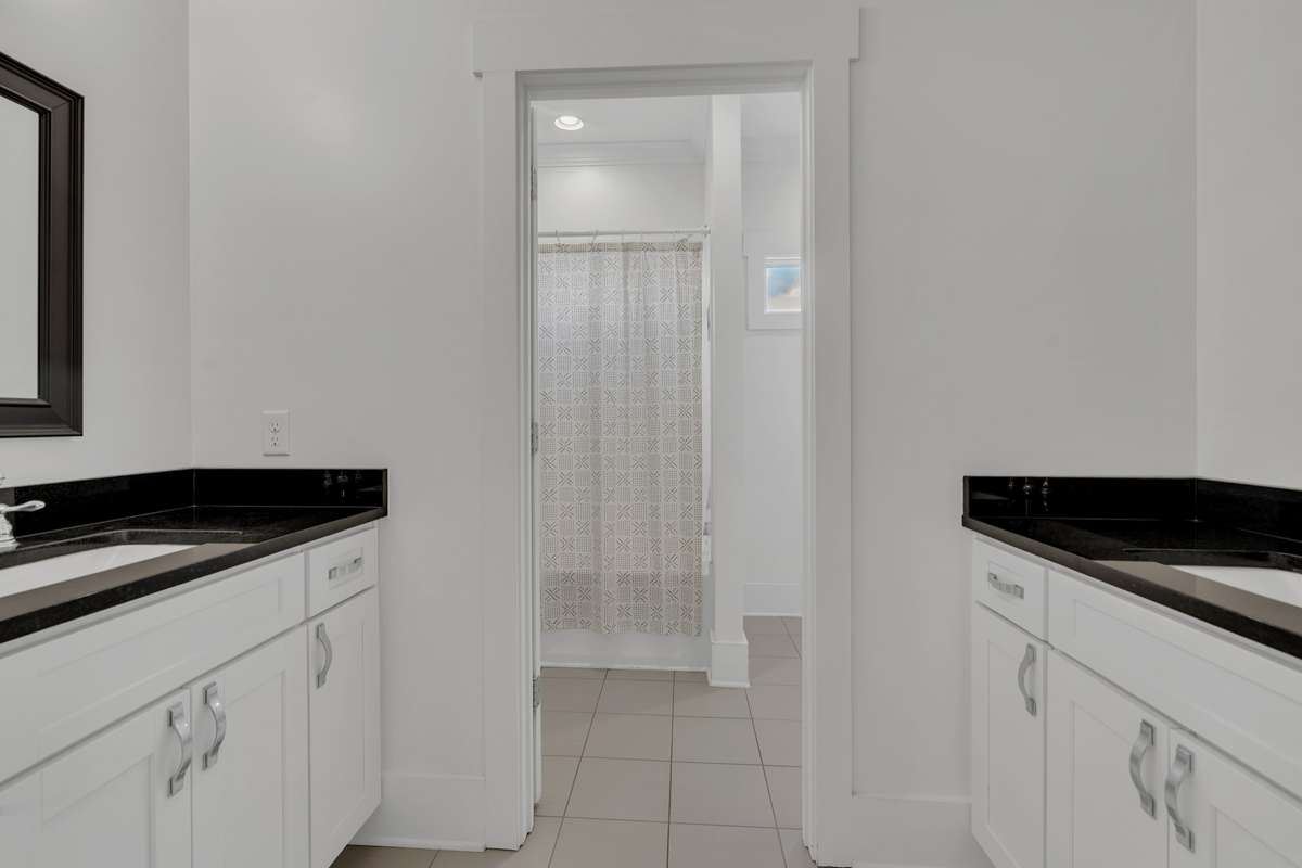 Upstairs Bath with double sinks makes sharing a breeze.